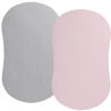 Picture of Muslin Bassinet Sheet Compatible with Halo Bassinest Swivel Flex Glide Premiere & Luxe Series Sleeper 2 Pack Cotton Stylish Boho Fitted Bassinet Sheets Super Soft for Baby Roman Grey & Pink