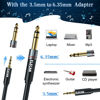Picture of Elecan 3.5mm (1/8 Inch) TRS to XLR Cable 8 Ft Male to Male-Balanced Shielded 3 Pin XLR to 1/8 Quarter inch Cord, Profesional/HiFi Stereo Guitar Cable with 3.5 mm to 6.35 mm Aadpter+Ties