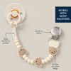 Picture of Itzy Ritzy Silicone Pacifier Clip; 100% Food Grade Silicone Pacifier Strap with Clip Keeps Pacifiers, Teethers & Small Toys in Place; Features One-Piece Design, Bear Character & Silicone Cord (Bear)