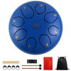 Picture of Eavnbaek Steel Tongue Drum 6 Inch 8 Note Steel Hand Drum with Bag, Music Book, Drumsticks, Mallet Holder and Finger Paddles, for Camping, Meditation or Yoga (Dark Blue)