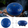 Picture of Eavnbaek Steel Tongue Drum 6 Inch 8 Note Steel Hand Drum with Bag, Music Book, Drumsticks, Mallet Holder and Finger Paddles, for Camping, Meditation or Yoga (Dark Blue)