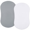 Picture of Bassinet Sheets Fit for Halo, 4moms mamaroo and Chicco Close to You Bedside Bassinet,100% Cotton, 2 Pack, Ultra Soft Bassinet Sheet, White and Gray