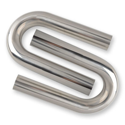 Picture of FGJQEFG 2 Inch 180 Degree DIY Custom Mandrel Exhaust Pipe Tube Pipe, T304 Stainless Steel, Universal Fit, 22.82 Inch End to End Length, 2'' OD Mandrel Bend Pipe 2PCS