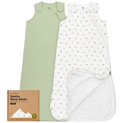 Picture of 2-Pack Organic Sleep Sacks, 100% Cotton -Baby Sleeping Sack, Wearable Blanket Baby, Sleep Sack for Babies, Toddler Swaddle Sack, Newborn Baby Sleeping Bag, Sleepsack for Infant Girl,Boy (Roarsome, M)