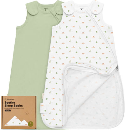Picture of 2-Pack Organic Sleep Sacks, 100% Cotton -Baby Sleeping Sack, Wearable Blanket Baby, Sleep Sack for Babies, Toddler Swaddle Sack, Newborn Baby Sleeping Bag, Sleepsack for Infant Girl,Boy(Roarsome, S)