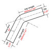 Picture of FGJQEFG 2.25 Inch 45 Degree DIY Custom Mandrel Exhaust Pipe Tube Pipe, T304 Stainless Steel, Universal Fit, 15.74 Inch End to End Length, 2.25'' OD Mandrel Bend Pipe