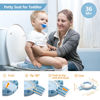 Picture of MCGMITT Potty Training Toilet Seat for Toddlers Boys Girls, Portable Baby Toilet Folding Kids Potty Chair Cover with Splash Guard for Travel, Including 3 Non-Slip Feet and Storage Bag (Blue)