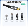 Picture of AGVEE 2 Pack 6.6ft USB Cable for Blue Yeti Microphones & Blue Snowball iCE Mic, Replacement Power Cord for Blue Yeti USB Microphone Blackout Edition & HyperX Quadcast, Dark Gray