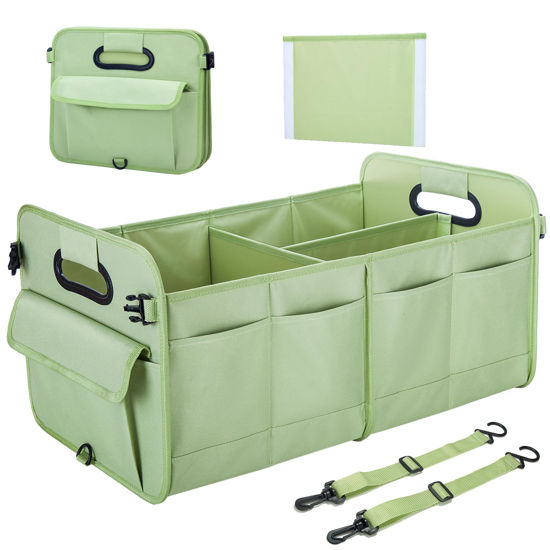 Picture of titiyiof Trunk Organizer SUV, Car Storage Organizer Trunk, NOT-FLIMSY ANTI-SLIDE 70L Collapsible Stylish Spacious Sturdy Trunk Organizer for Grocery/Nurse Visiting/Toys/Christmas Gift, Fruit Green