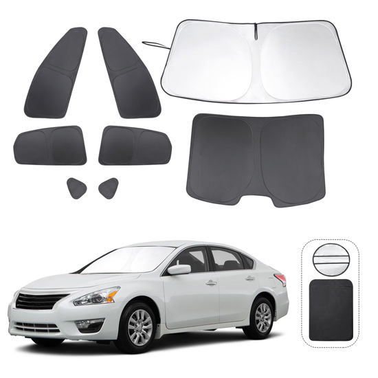 Picture of TINGLU Window Shades for Nissan Altima Sedan 2013-2018 Accessories Car Side Full Windows Windshield Sun Shade Sun UV Rays & Privacy Protection for Camping,Napping,and Relaxing 8PCS