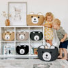 Picture of CherryNow Cotton Rope Basket Baby Cute Storage Basket for Organizing, Medium Toy Basket Empty Gift Basket with Handles, Woven Rope Bear Basket for Kids, Grey, 15.7" D x 10.5" H