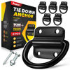 Picture of PAMAZY 6PCS Heavy Duty Steel D Rings Tie Down Anchors, Ultra Durable 3500 Pound Breaking Strength Surface Mount Hooks Securing Cargo for Trailer, Truck Bed, with Screws & Bolts