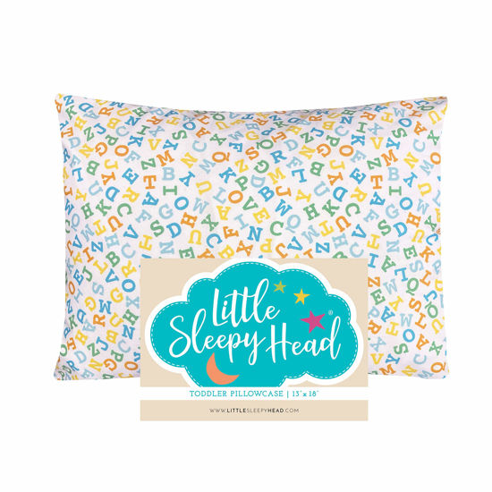 Picture of Little Sleepy Head Toddler Pillowcase 13 x 18-100% Cotton & Hypoallergenic (Sunshine Alphabet)