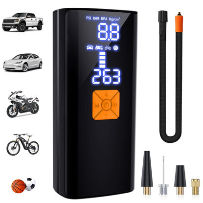Picture of Tire Inflator Portable Air Compressor,Tire Inflators Portable Cordless Air Pump with Gauge for Car tires 20000mAh and 150PSI Digital LCD for Car,Motorcycle,Bike Tires and Balls