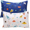 Picture of Kids Toddler Pillowcases - 2 Pack 1 Pillow Cover Pillowslip Case Fits Pillows sizesd 13 x 18 or 12x 16 for Kids Bedding Pillow Cover Baby Pillow Cases Space - by UOMNY