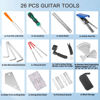 Picture of 26 PCS Guitar Tools for Set Up, Intonation Adjustment and Repair, Guitar Maintenance Kit for Guitar Bass Banjo and Ukulele, Guitar Gift for Guitar Enthusiast