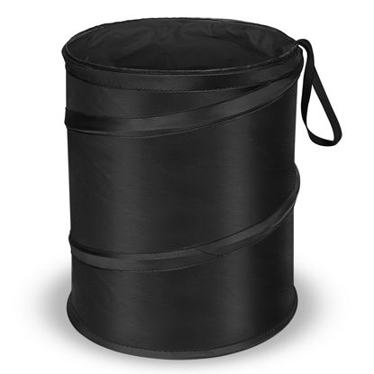 Picture of Kincown Car Trash Can, Large-Sized Pop-up Car Trash Bin, Collapsible Car Garbage Can, Car Trash Bag with Elastic Band Hanging, Double-Layer Washable Trash Can for Car, Car Waste Basket with Velcro