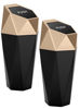 Picture of Ginsco Car Trash Can with Lid, 2 Pack Mini Car Cup Holder Trash Can, Car Garbage Can Car Accessories for Interior, Leakproof Small Car Trash Can, Mini Trash Can for Car, Home, Bedroom Office (Golden)