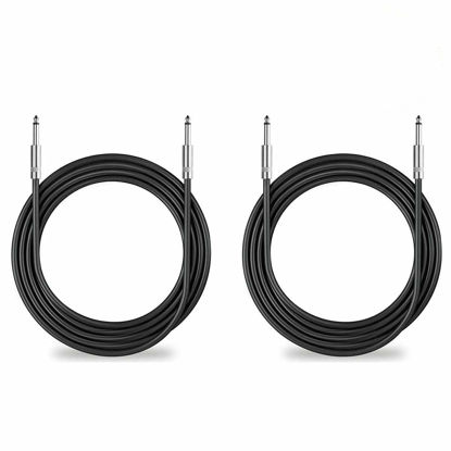 Picture of Yuyaokk 2Pack 25 ft 1/4" to 1/4" Speaker Cables, True 12AWG Patch Cords, 1/4 Male Inch DJ/PA Audio Speaker Cable 12 Gauge Wire.