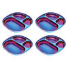 Picture of Ahimsa Stainless Steel Kids Plates | Pediatrician Designed | Balanced Bites Divided Plates for Toddlers | Non Toxic & 100% BPA Free | Dishwasher Safe | Set of 4 (Iridescent Blue)