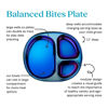 Picture of Ahimsa Stainless Steel Kids Plates | Pediatrician Designed | Balanced Bites Divided Plates for Toddlers | Non Toxic & 100% BPA Free | Dishwasher Safe | Set of 4 (Iridescent Blue)