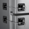 Picture of 2 Pack Refrigerator Door Lock, Child Proof Fridge Door Lock for Kitchen Freezer, Cabinets and Drawers, Air Oven Air Fryer, Closets, Windows, Doors-No Tools Need or Drill (Patent) (2 pcs Black Lock)