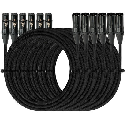 Picture of Premium XLR to XLR Cable (10 Feet 6-Pack) Noise-Canceling Balanced Wire Connector, 3 Pin XLR Microphone Cables Oxygen-Free Copper (OFC) Male to Female Mic Cord for Speaker Mixer, Studio,Podcast