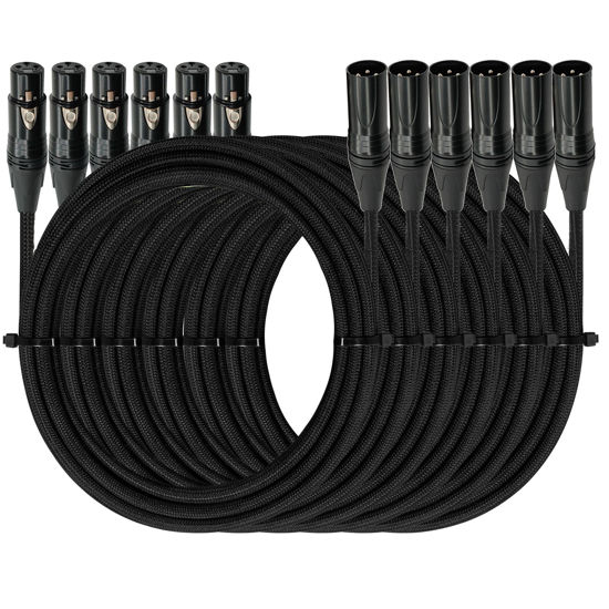 Picture of Premium XLR to XLR Cable (10 Feet 6-Pack) Noise-Canceling Balanced Wire Connector, 3 Pin XLR Microphone Cables Oxygen-Free Copper (OFC) Male to Female Mic Cord for Speaker Mixer, Studio,Podcast