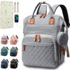 Picture of SHITIESHOU Diaper Bag Backpack Baby Bag, Baby Girl Boy Diaper Bag for Dad Mom with Pad, 16 Pockets, Pacifier Case, Large Diaper Bag Unisex for Travel (Grey)