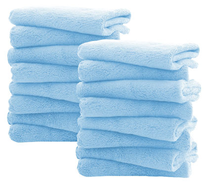 Picture of Spotted Play 16 Pack Burp Cloths for Baby - 20" by 10" Ultra Absorbent Burping Cloth, Newborn Towel - Milk Spit Up Rags - Burpy Cloths for Unisex, Boy, Girl - Burp Cloths Set (Aquamarine)