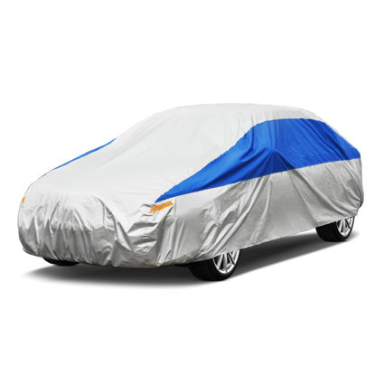 Picture of GUNHYI Coupe Car Cover Waterproof All Weather for Automobiles, Outdoor Full Car Cover Snowproof Windproof, Universal Fit Audi TT, BMW Z4 etc. (Fit Sedan Length up to 174 inch, Silver)