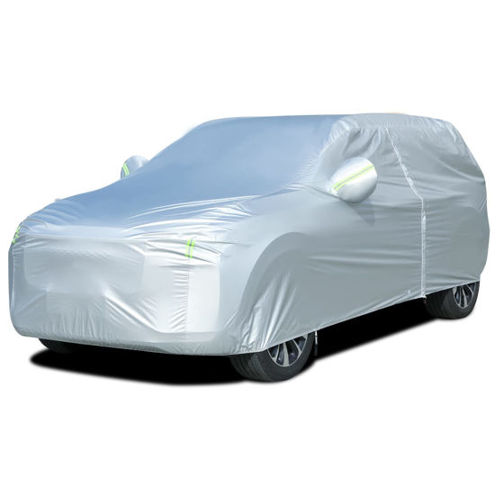 Picture of Tecoom Light Shell Breathable Material Classic Zipper Design Waterproof UV-Proof Windproof Car Cover for All Weather Outdoor Fit 170-190 inches SUV Fit for Tesla Model Y Toyota RAV4 Nissan Rogue etc