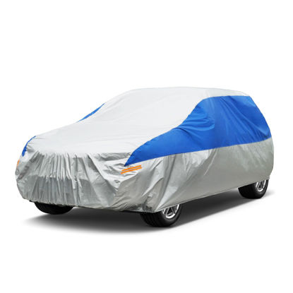 Picture of GUNHYI Hatchback Car Cover Waterproof All Weather for Automobiles, Outdoor Full Car Cover Snowproof Windproof UV Protection, Universal Fit for Hatchback. (Fit Hatchback Length up to 178 inch, Silver)