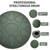 Picture of Rain Drum for Outside,8 Inches 11 Notes Rain Drum for Garden Instrument, Drum Rain Chime Waterproof, Chakra Rain Drum Outdoor，with Drum Bag, Music Book, Drum Mallets (Stone Green)