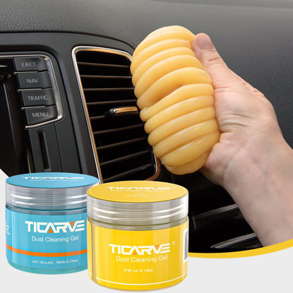 Picture of TICARVE 2Pack Cleaning Gel for Car Putty Car Cleaning Auto Gel Detail Tools Car Interior Cleaner Universal Dust Removal Gel Car Vent Cleaner Keyboard Cleaner Blue Yellow (320g/11.2oz)