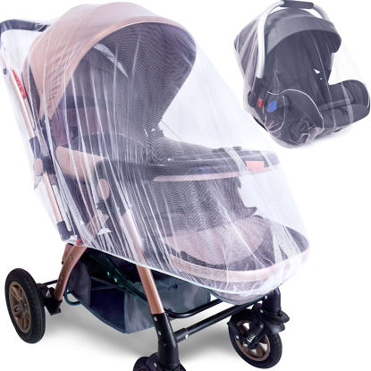 Picture of Mosquito Net for Stroller (2 Pack) - Durable Baby Stroller Mosquito Net - Perfect Bug Net for Strollers, Bassinets, Cradles, Playards, Pack N Plays and Portable Mini Crib (White) …