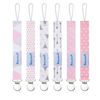 Picture of Smlpuame Pacifier Clip Girl,6 Pack Stylish Binky Clips Strap for Baby Girls,Paci Holder with Metal Clip Lightweight Universal Fits Most Pacifiers Teether Toy Soothie,Baby Gifts(Pink & Grey)