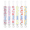 Picture of Smlpuame Pacifier Clip Girl,6 Pack Stylish Binky Clips Strap for Baby Girls,Paci Holder with Metal Clip Lightweight Universal Fits Most Pacifiers Teether Toys Soothie,Baby Gift(Flower & Fruit)