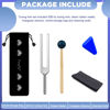 Picture of TENFLY 528 Hz Tuning Fork for Healing, DNA Repair, Reliever Stress and Perfect Musical Instrument, Frequency of Love, Silver, with Black Rubber Mallet, Triangular Silicone and Velvet Storage Bag