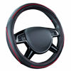 Picture of Car Pass Colour Piping Leather Steering Wheel Cover,Perfectly fit for 14.5-15 inches for Various Vehicles SUVs,Vans,Sedans,Cars (Black & Red)