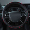 Picture of Car Pass Colour Piping Leather Steering Wheel Cover,Perfectly fit for 14.5-15 inches for Various Vehicles SUVs,Vans,Sedans,Cars (Black & Red)