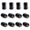 Picture of Ziciner 12 PCS Car Tire Valve Stem Caps, Aluminum Alloy Wheel Valve Covers with Rubber O-Ring, Corrosion Resistant Leak-Proof Tire Air Cap Set, Universal for SUV, Truck, Motorcycle, Bike (Black)