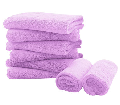 Picture of Spotted Play 8 Pack Burp Cloths for Baby - 20" by 10" Ultra Absorbent Burping Cloth, Newborn Towel - Milk Spit Up Rags - Burpy Cloths for Unisex, Boy, Girl - Burp Cloths Set (Purple)