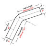 Picture of FGJQEFG 3 Inch 45 Degree DIY Custom Mandrel Exhaust Pipe Tube Pipe, T304 Stainless Steel, Universal Fit, 15.74 Inch End to End Length, 3'' OD Mandrel Bend Pipe 2PCS