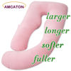 Picture of AMCATON 60 Inch Pregnancy Pillows for Sleeping, Extra Large U Shaped Body Pillow, Pregnancy Pillow, Maternity Pillow for Pregnant Women with Velour Cover (Pink)
