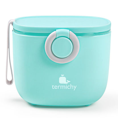 Picture of Termichy Baby Formula Dispenser, Portable Milk Powder Dispenser Container with Carry Handle and Scoop for Travel Outdoor Activities with Baby Infant, 8.8OZ, 0.55LB, 250g (Blue)