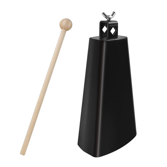 Picture of Soulmate Cowbell 9 inch Metal Steel Cow Bell Instrument Noise Makers Cowbell Hand Percussion Cow Bells with Handle Stick for Drumset