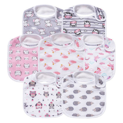 Picture of Gelisite 7 Pack Baby Cotton Absorbent Bibs for Drooling Teething