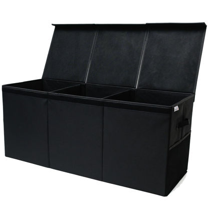 Picture of SoftOwl Extra Large Toy Storage Organizer with Lid - Sturdy, Collapsible Toy Chest Storage Box Design - Toys Bin with Dividers for Kids, Nursery, Bedroom, Playroom 37"x16"x14"