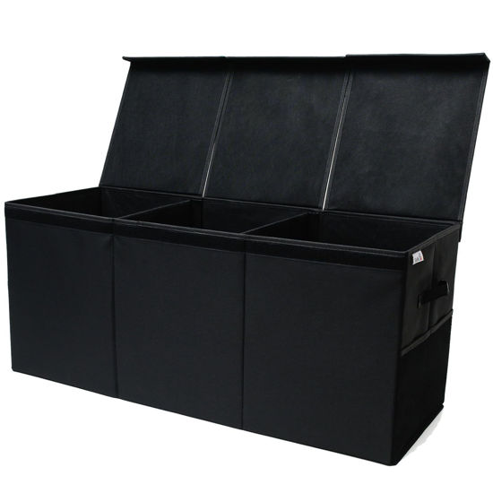 Picture of SoftOwl Extra Large Toy Storage Organizer with Lid - Sturdy, Collapsible Toy Chest Storage Box Design - Toys Bin with Dividers for Kids, Nursery, Bedroom, Playroom 37"x16"x14"